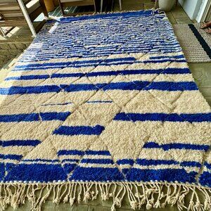 Moroccan hand knotted  Beni Ourain Rug with Tassles